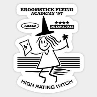 Flying Wizard Girl Magic Cute Cartoon Academy Tshirt Gift Sticker